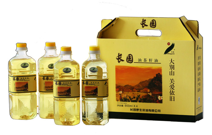 900mlX4长园牌压榨山茶油礼品装